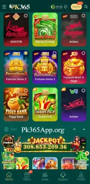 PK365 Game Deshboard